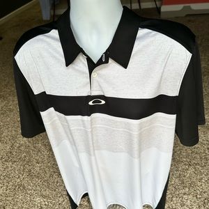 *OAKLEY Golf* regular fit lightweight mens double logo casual golf ⛳️ polo shirt